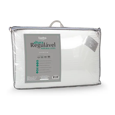 DUOFLEX Travesseiro Natural Látex Regulável Premium